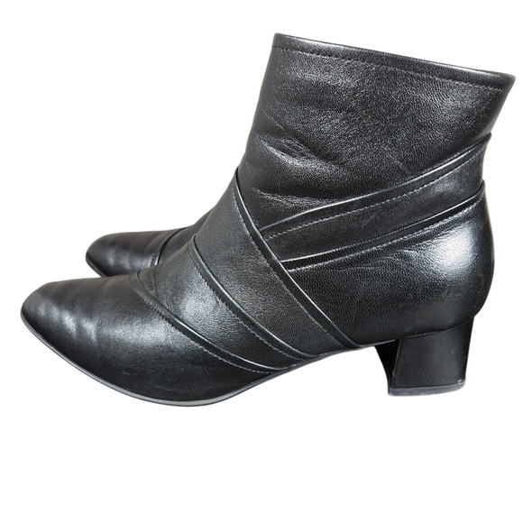 Beautifeel Lady Ankle Boots Womens US 6-6.5 EU 37 Black Leather Soft Patchwork - Picture 3 of 12